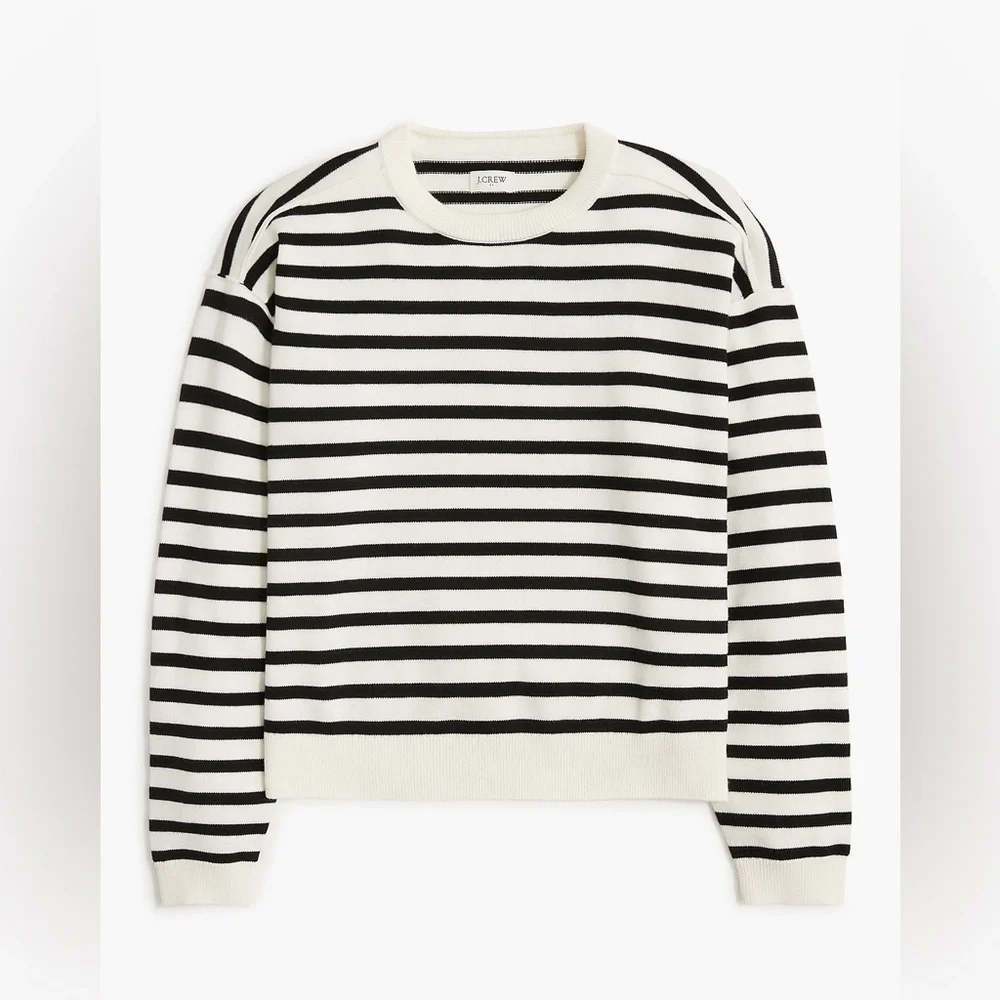 J crew Striped drop-shoulder pullover